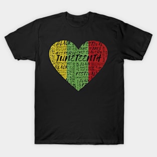 Juneteenth Heart African American Women Black History Pride T-Shirt